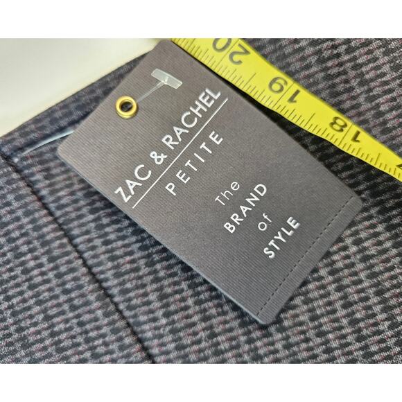 NWT Zac & Rachel PETITE PS black speckled red pull on pants comfort career - Picture 6 of 11